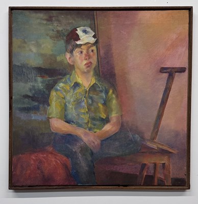 Lot 86 - UNATTRIBUTED; oil on canvas, study of seated...