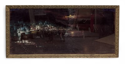 Lot 78 - UNATTRIBUTED; oil, city harbour view at night,...