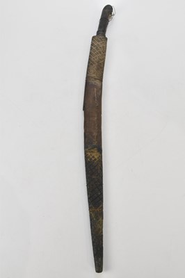 Lot 1261 - A Turkish yatagan, with wooden handle and...