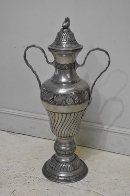 Lot 2309 - A large modern Portuguese pewter twin handled...