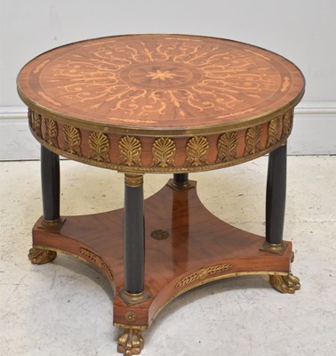 Lot 2150 - A French Empire style inlaid kingwood circular...