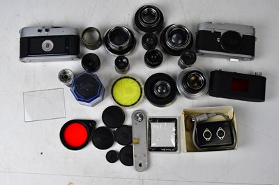 Lot 462 - Technical cameras, comprising two Leica camera...