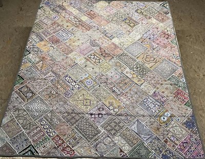 Lot 71 - A large tapestry of individual pieces sewn by...