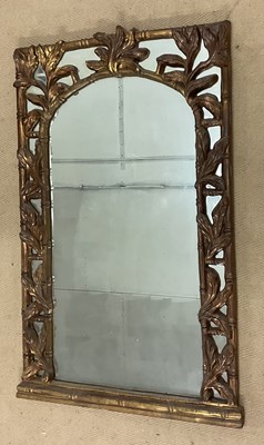 Lot 934 - A 20th century giltwood wall hanging mirror...