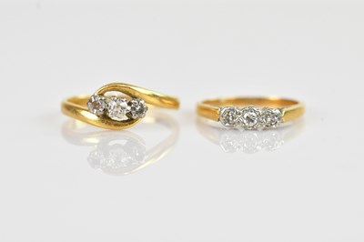 Lot 2395 - A yellow and white metal diamond illusion set...