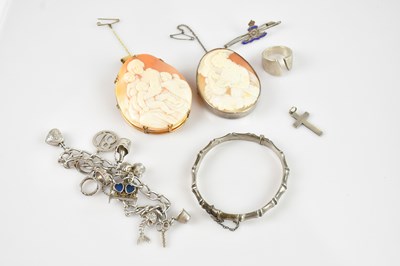Lot 1049 - A carved cameo brooch, set with classical...