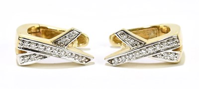 Lot 1506 - A pair of 9ct yellow gold and diamond set...