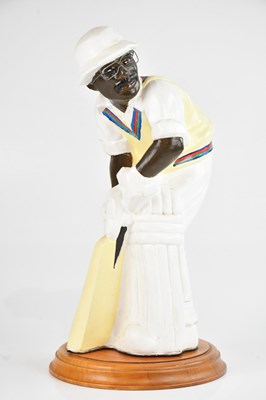 Lot 2407 - A painted plaster figure of cricketer,...