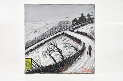 Lot 1273 - JAMES DOWNIE; oil on canvas, winter scene,...