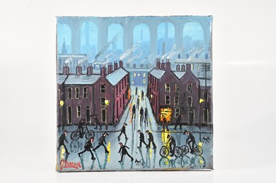 Lot 153 - JAMES DOWNIE; oil on canvas, 'Viaduct Street',...