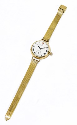 Lot 1680 - A 15ct yellow gold wristwatch with white...