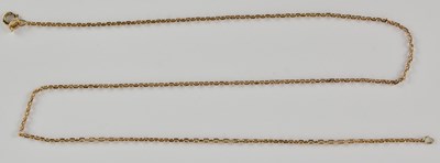 Lot 1393 - A 9ct rose gold thin dainty necklace, with...