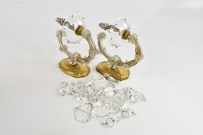 Lot 1365 - Two mid 20th century glass sconces with glass...