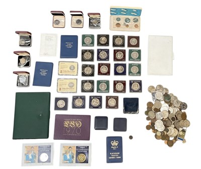 Lot 1575 - A collection of cased and loose commemorative...