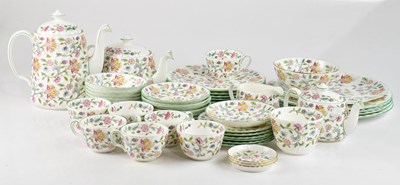 Lot 1272 - MINTON; a 'Haddon Hall' pattern part tea and...