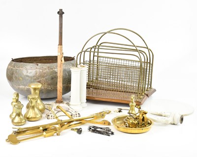 Lot 1200 - A collection of Victorian and later metalware...