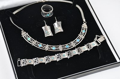 Lot 203 - LIOR AVIV; silver mosaic opal collection -...