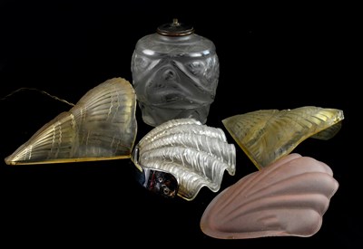 Lot 1405 - A French clear and frosted glass table lamp...