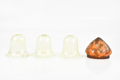 Lot 1424 - A cameo glass lightshade marked 'Tip Galle'...