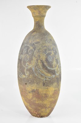 Lot 61 - A large Japanese ceramic bottle vase, with...