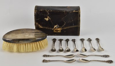 Lot 1269 - A cased George V hallmarked silver dressing...