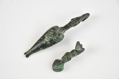 Lot 1377 - A Roman bronze bust of Minerva, possibly 1st...
