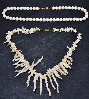 Lot 1360 - *** Rough coral necklace must be withdrawn....