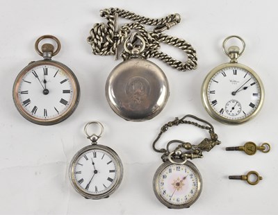 Lot 1654 - Five various pocket watches including three...