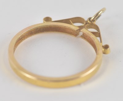 Lot 1421 - A 9ct yellow gold coin necklace pendant...