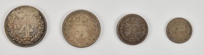 Lot 1572 - Mixed Maundy coins, comprising 1p 1881, 2p...