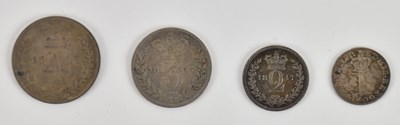Lot 1573 - Mixed Maundy money, comprising 1p 1800s, 2p...