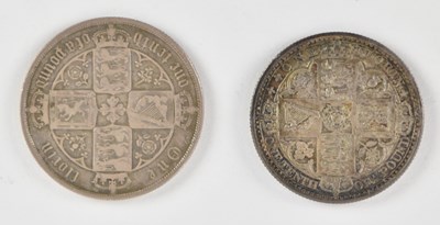 Lot 1594 - Two Victorian silver florins comprising 1849...