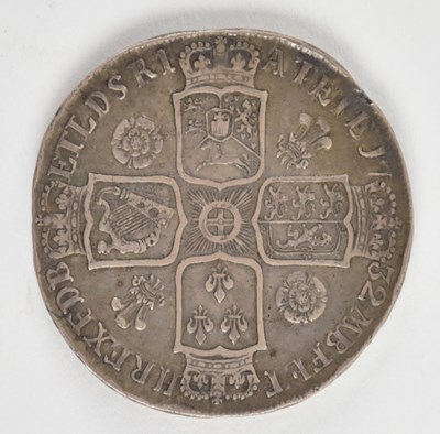 Lot 1539 - A George II 1732 silver crown with roses and...