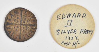 Lot 1599 - An Edward II 1327 hammered silver penny.