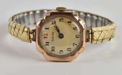 Lot 1643 - ROLEX; a vintage 9ct gold lady's wristwatch,...