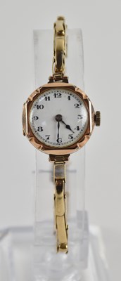 Lot 1628 - A lady's 9ct rose gold vintage wristwatch, the...