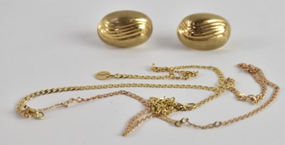 Lot 1285 - A pair of 9ct gold coffee bean style clip-on...