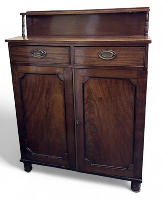 Lot 61 - A George III mahogany chiffonier, with gallery...