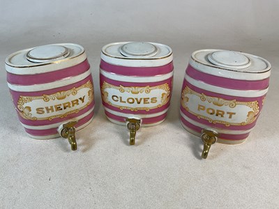 Lot 378 - Three 20th century ceramic barrels for port,...
