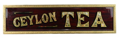 Lot 2206 - A 'Ceylon Tea' glass advertising sign, 29 x...