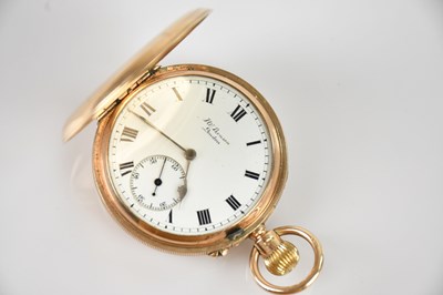 Lot 406 - A 9ct yellow gold crown wind full hunter...