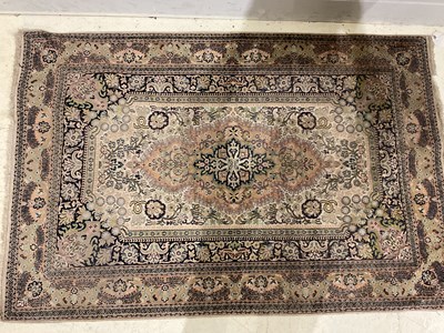 Lot 2161 - A kashmir and silk hand knotted beige ground...