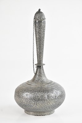 Lot 81 - A Persian white metal rose water vase and...