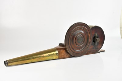 Lot 2195 - A 19th century mahogany and brass bellow,...