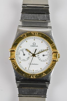 Lot 554 - OMEGA; a stainless steel Constellation quartz...