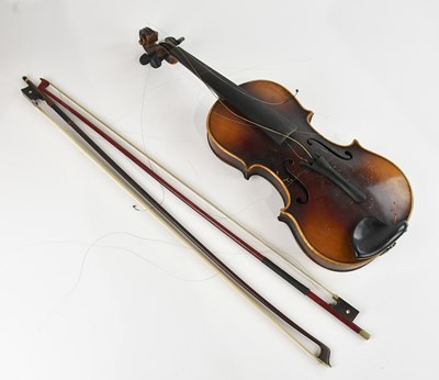Lot 2386 - A modern full size two-piece back violin, with...