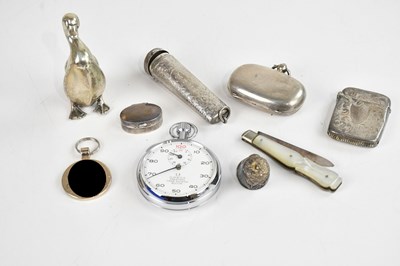 Lot 1047 - A small collection of hallmarked silver and...