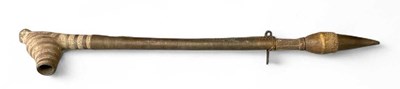 Lot 593 - An African tribal clay carved wood and coiled...