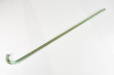 Lot 1366 - A Victorian style glass walking stick, with...