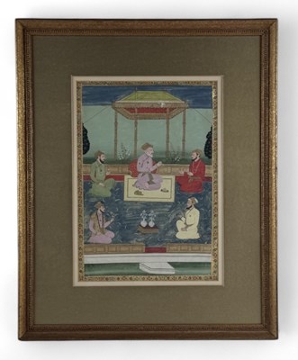 Lot 93 - 18TH/19TH CENTURY INDIAN SCHOOL; a Mughal gilt...